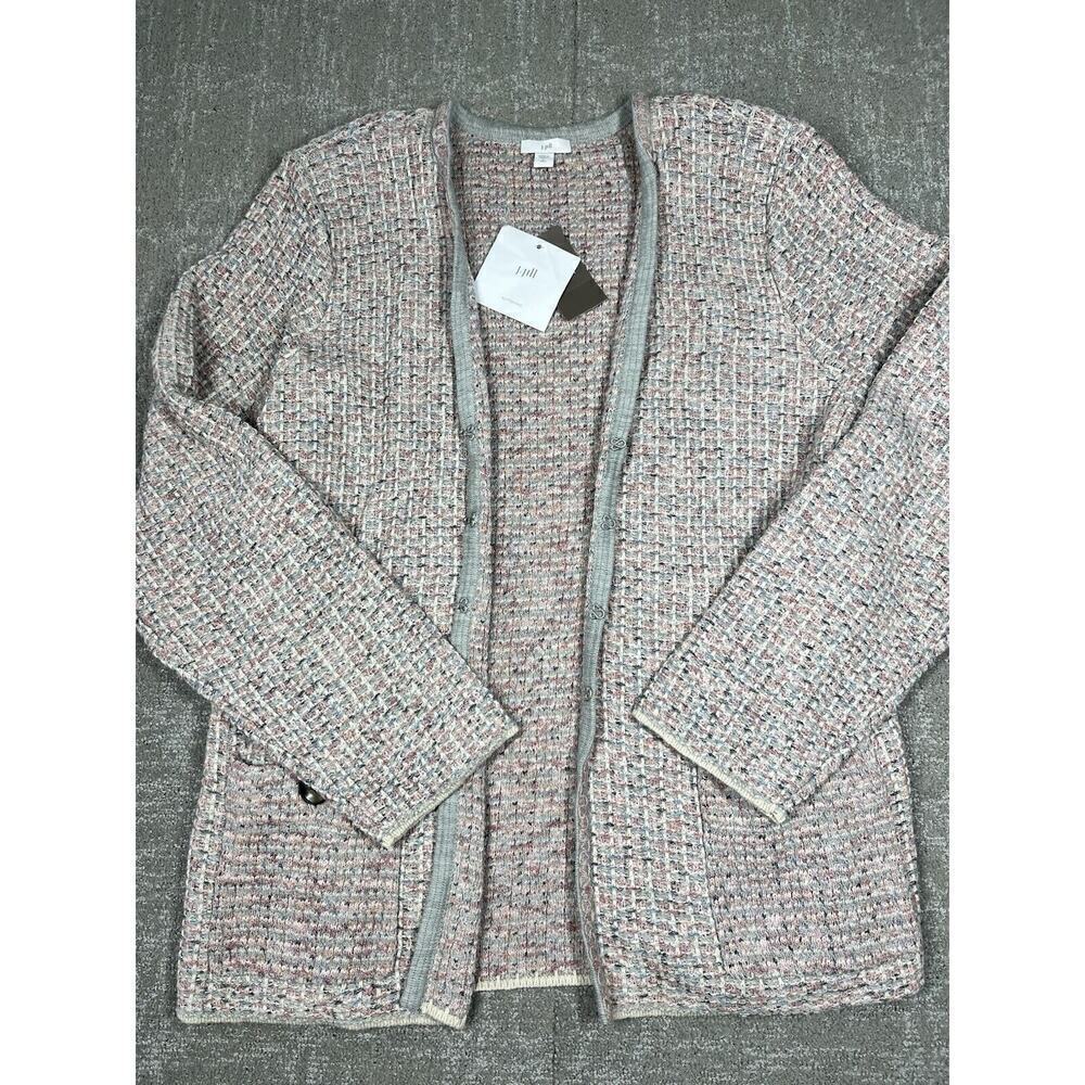 J. Jill NWT Colorful Sloutchy Pocket Cardigan Sweater Womens Size LT